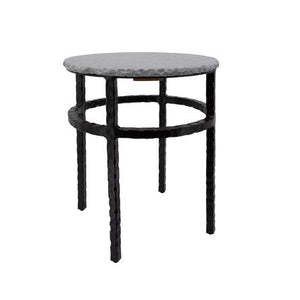 MARBLE 18" ROUND SIDE TABLE, GRAY
