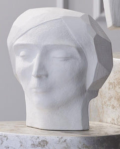 PLASTER FACETED BUST-MALE