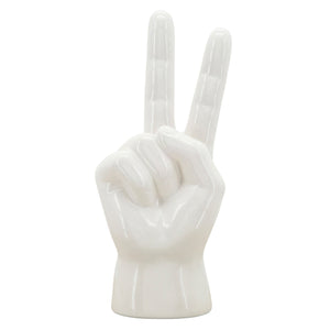 6"H PEACE SIGN TABLE DECO, WHITE