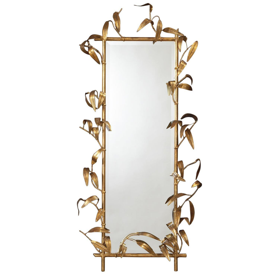 BAMBOO MIRROR WITH GOLD FINISH