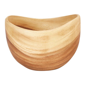 10" ROUND X 5"H CARVED ACADA WOOD BOWL