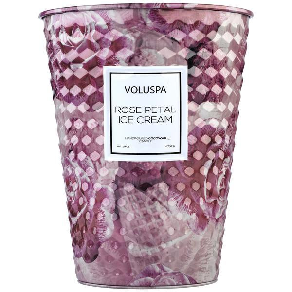 Voluspa Rose Petal Ice Cream Giant Ice Cream Cone Table Candle