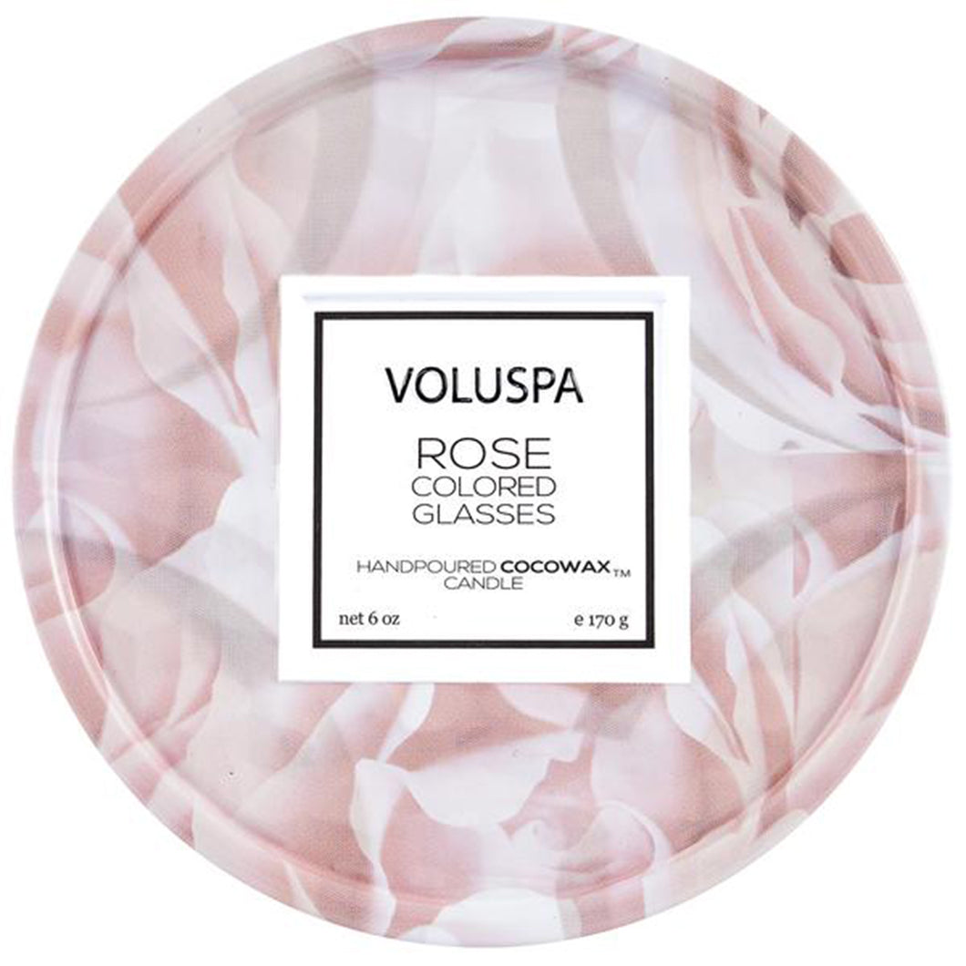Voluspa Rose Colored Glasses 6 Oz Mini Tin Candle