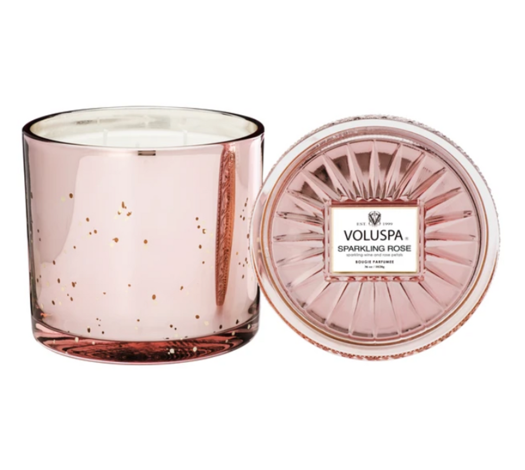 Voluspa Sparkling Rose Grande Maison Candle With Lid